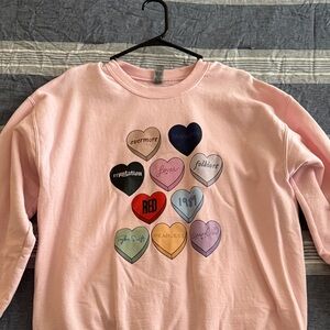 Taylor Swift albums Pink Heart Graphic Sweatshirt